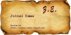 Zolnai Emma névjegykártya